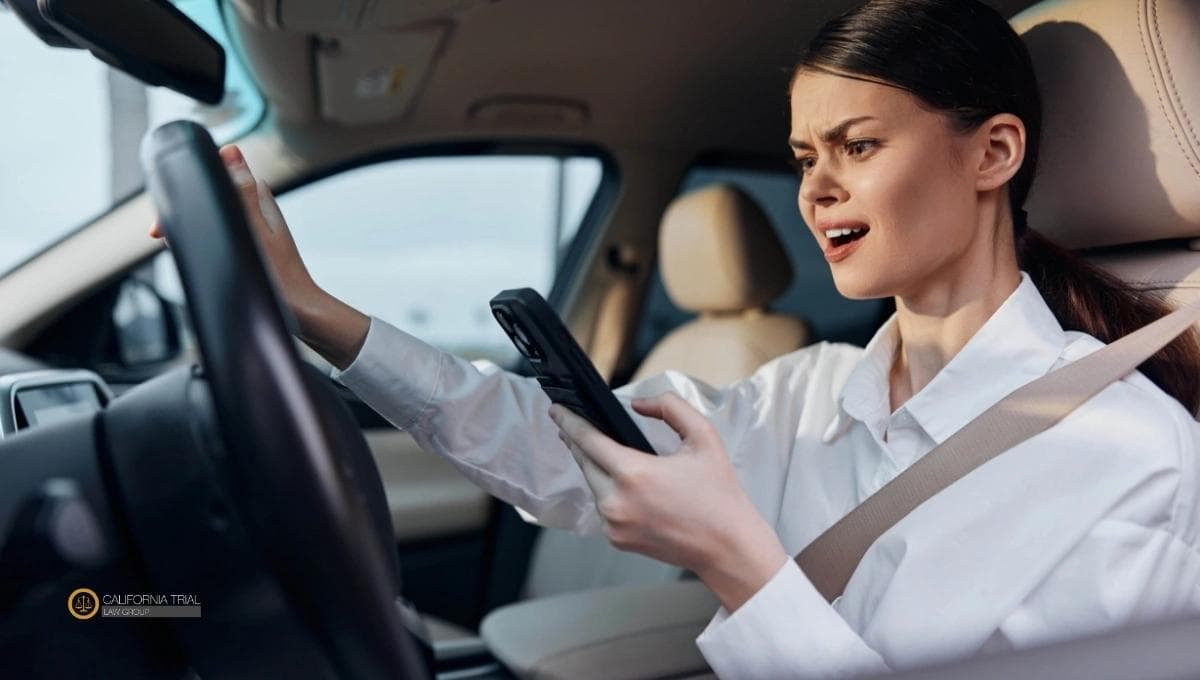 Using phone while driving a car