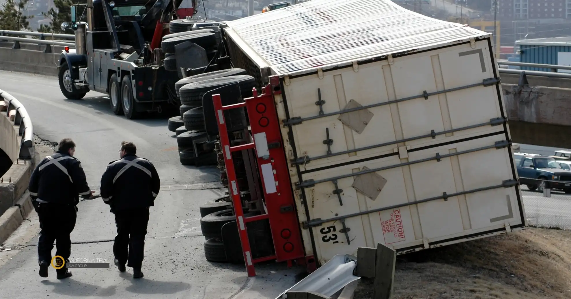 Roll over truck accident in flyover
