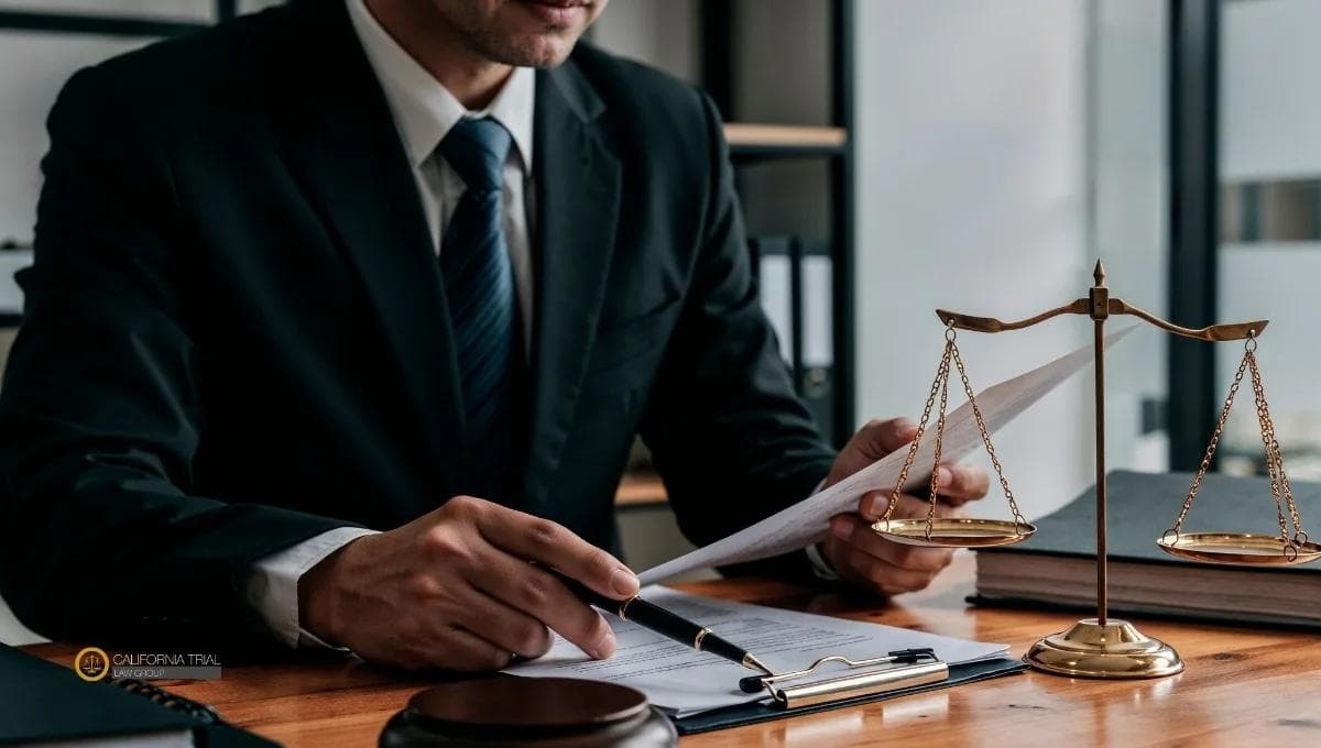 Personal injury lawyer evaluating evidence